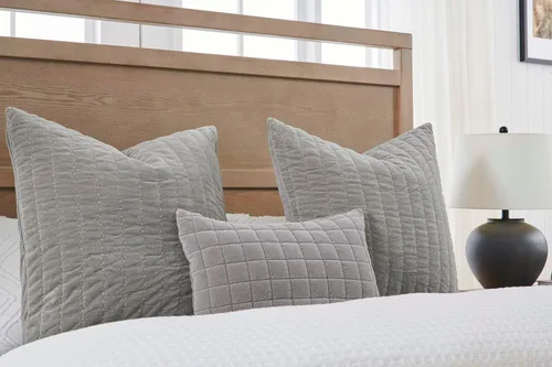 Vista 5 de COCOPLOCUE - Juego de 2 fundas de almohada de algodón grueso de 26 x 26 pulgadas, con cremallera oculta, decorativas, acolchadas, para sofá Gris