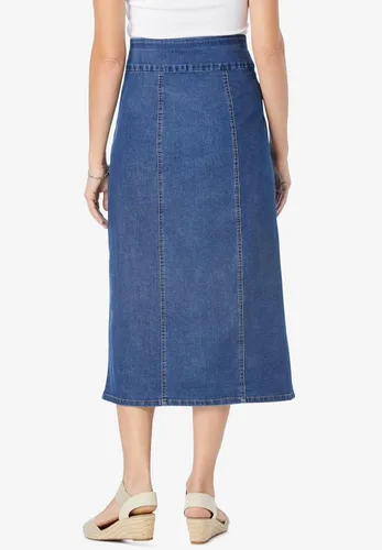 Vista 2 de Woman Within Falda vaquera de ajuste flexible de talla grande