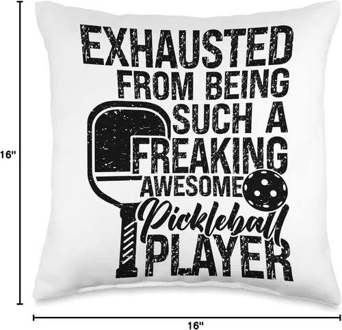 Vista 4 de Malpickleballtha Freaking Awesome Pickleball Player - Almohada para mujeres y hombres, 16 x 16 pulgadas, multicolor