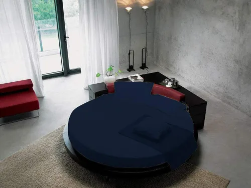 Vista 9 de Aqua - Juego de sábanas redondas de 100 % algodón de 800 hilos, 1 sábana bajera, 2 fundas de almohada, bolsillo profundo de 12 pulgadas