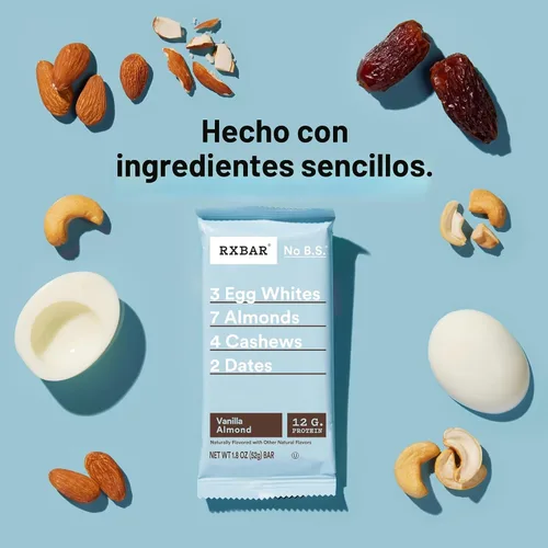 Vista 5 de RXBAR Barras de proteínas, aperitivo de proteínas, barras de aperitivos, vainilla almendra, caja de 22 onzas (12 unidades)
