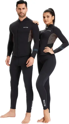 Vista 5 de ZCCO Traje de neopreno de 0.069 pulgadas para mujeres y hombres, chaqueta de neopreno de manga larga para buceo, camisa de traje húmedo