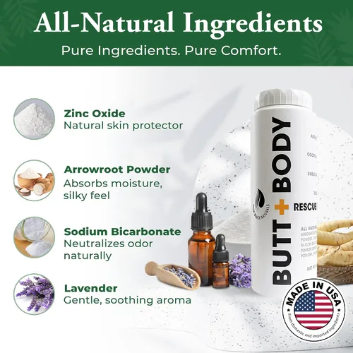 Vista 3 de Palm Beach Naturals Polvo de rescate de glúteos y cuerpo para hombres y mujeres – Desodorante de cuerpo entero absorbe el sudor, controla el olor