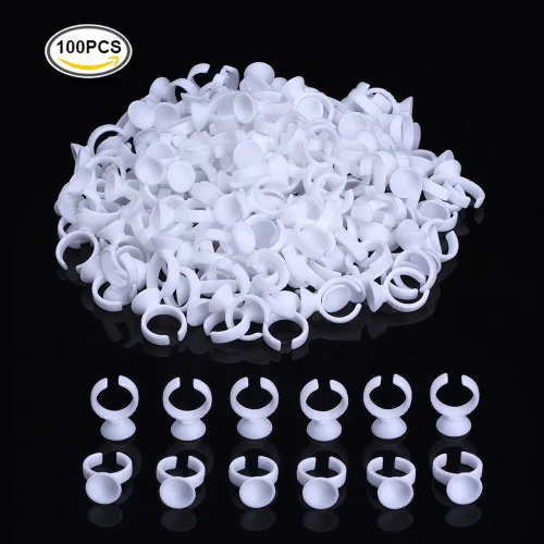 Vista 3 de 100pcs Microblading Pigmento Pegamento Anillos Tatuaje Tinta Titular Para Maquillaje Semi Permanente