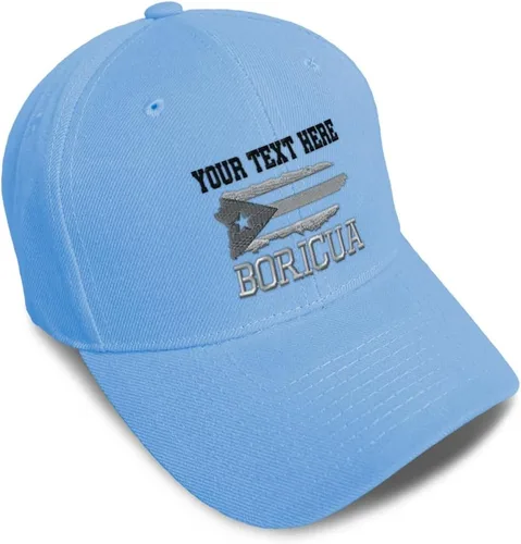 Vista 12 de Gorras de béisbol personalizadas para hombres y mujeres, bordadas con mapa de la isla de Puerto Rico, bandera C, sombreros de béisbol para hombre
