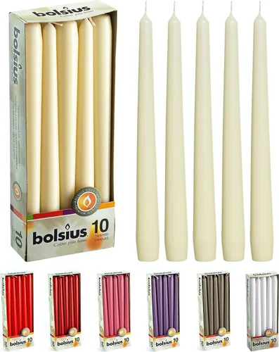 Vista 20 de Bolsius Velas alargadas blancas (10 pulgadas)