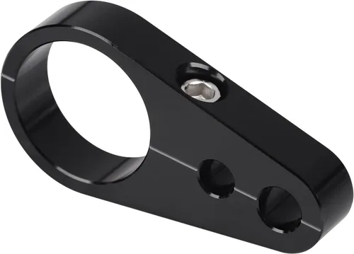 Vista 5 de Manillar negro con marco de 1-1/4 pulgadas, abrazadera de cable de doble orificio, freno de embrague para Harley Road King Electra Road Glide