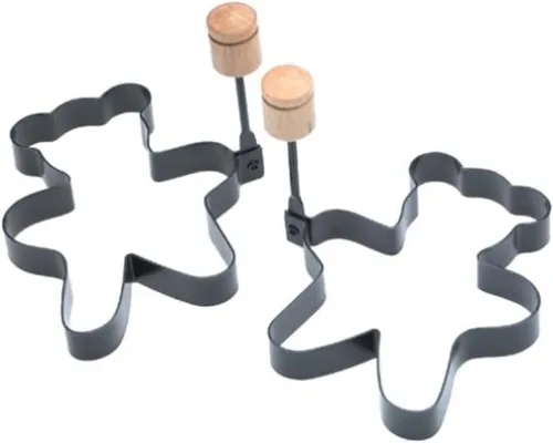 Vista 7 de Norpro Anillos redondos antiadherentes para huevos de panqueques, juego de 2, negro