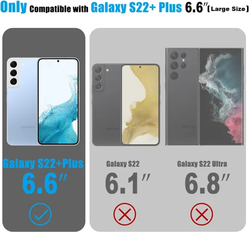 Vista 2 de ESDOT Funda para Samsung Galaxy S22 Plus, grado militar, prueba de caída de 21 pies, resistente con diseños de moda para mujeres y niñas, funda