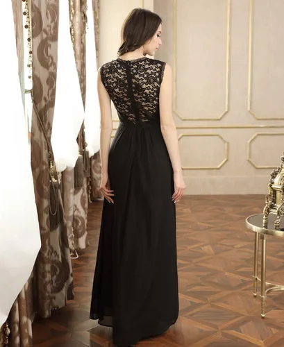 Vista 4 de Miusol - Vestido de mujer casual con cuello en V sin mangas estilo vintage para boda maxi vestido