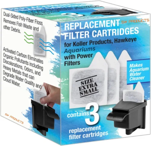 Vista 7 de Paquete de 12 cartuchos de filtro XS para acuario, cartucho de repuesto para peceras Koller Products