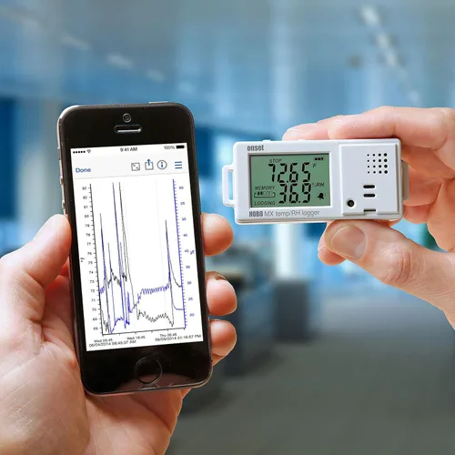 Vista 3 de temperatura/humedad registrador de datos, Bluetooth