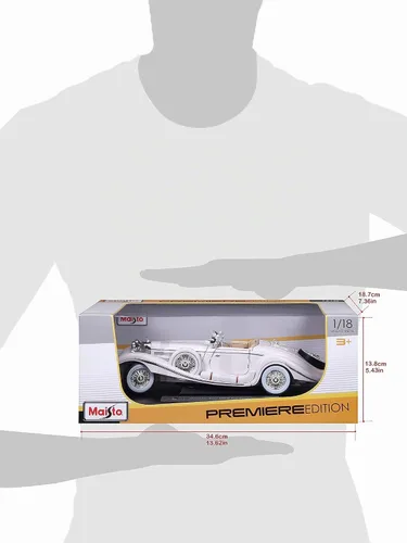 Vista 8 de Maisto 1936 M-B 500 K Type Specialroadster modelo a escala de fundición 1:18.