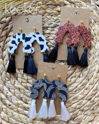 Vista 6 de KEOKER Pantalla de seda con estampado animal para arcilla polimérica, leopardo guepardo, vaca moteada, patrón de serpiente plantilla de arcilla 4