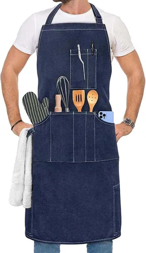 Vista 6 de Delantales artísticos para pintar cerámica, delantales de cocina para hombre y mujer, delantales de cocina para cocina, restaurante, barbacoa
