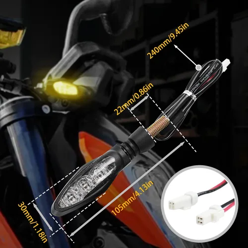 Vista 2 de 2 piezas de señales de giro LED para motocicleta, indicadores delanteros/traseros, compatibles con KTM 690 Duke/Enduro/SMC, 790/890 Adventure