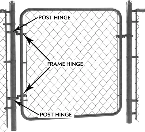 Vista 6 de Bisagra negra de poste de 1-7/8 pulgadas, uso para poste/tubería de 1-7/8 pulgadas de diámetro exterior, bisagra de puerta de enlace de cadena