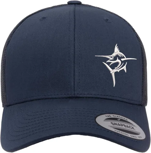 Vista 2 de Embroidered Swordfish Trucker Hat Adjustable Snapback Cap Mesh Back Men and Women
