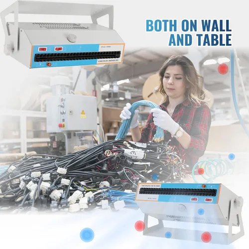 Vista 5 de Hanchen Soplador de aire ionizante antiestático ionizador ventilador estático de doble propósito, eliminador estático industrial (110 V 60 Hz)