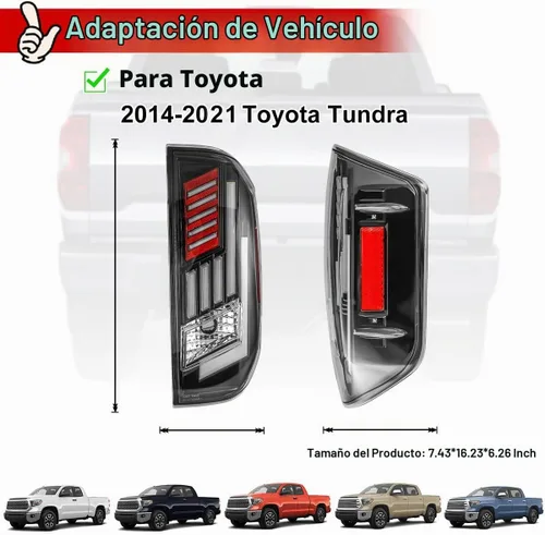 Vista 4 de Nixon Offroad Luces traseras para Toyota Tundra 2014 2015 2016 2017 2018 2019 2020 2021 Luces traseras LED Luces traseras Conjunto de luces traseras