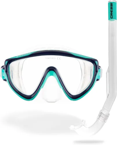 Vista 9 de Cressi Kit de máscara y esnórquel junior, ligero y cómodo, Tinetto y Mini Island, diseñado en Italia por Cressi