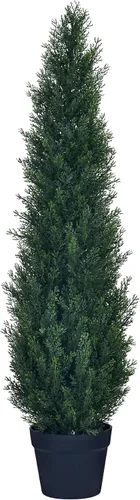Vista 9 de HAIHONG 2 paquetes de árboles topiarios artificiales de cedro de 3 pies – árboles de ciprés topiario de boj falso, plantas en maceta, plantas