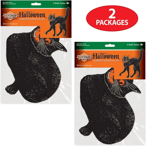 Vista 6 de Beistle 2 piezas de 20.5 pulgadas vintage de Halloween articulados para suministros de fiesta espeluznantes, fabricados en Estados Unidos desde
