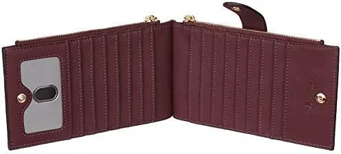 Vista 4 de Travelambo Billetera plegable con bloqueo RFID para mujer, con bolsillo con cremallera