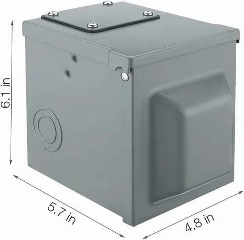 Vista 2 de Miady Caja de toma de corriente de 50 amperios 6-50R de 250 voltios, cerrada con cerradura y resistente a la intemperie, panel de receptáculo