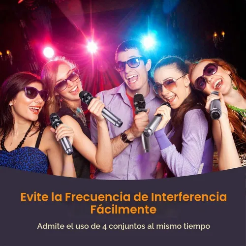 Vista 7 de LEKATO Micrófono Inalámbrico Micrófonos Inalámbricos Recargables con Receptor Sistema de Micrófono de Mano Dual Micrófono Dinámico para Cantar