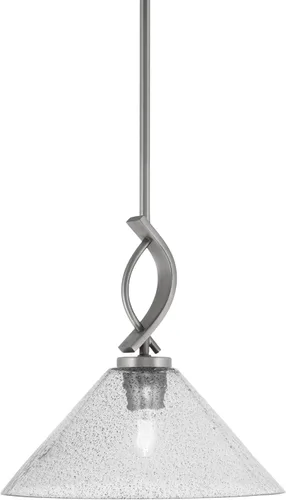 Vista 23 de Toltec Lighting Cavella Stem Colgado Mini colgante, acabado grafito, vidrio de muselina blanca de 4 pulgadas