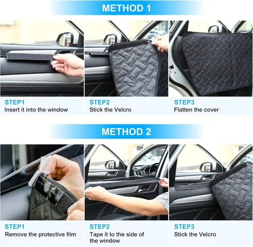 Vista 6 de Funda de asiento de automóvil para perro de alta calidad, resistente a los arañazos, protector de puerta de automóvil para perros, protección