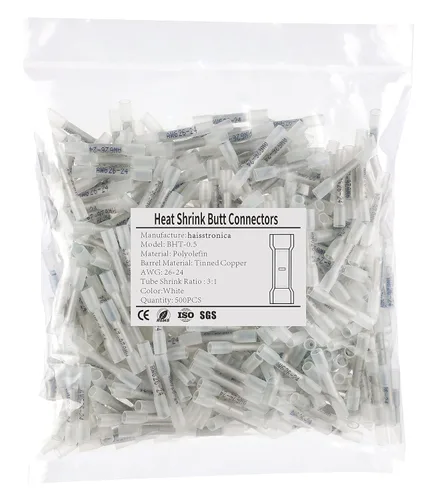 Vista 10 de 250 piezas de conectores de tope termorretráctiles amarillos AWG12-10, conectores de cable termorretráctiles de grado marino haisstronica, cobre