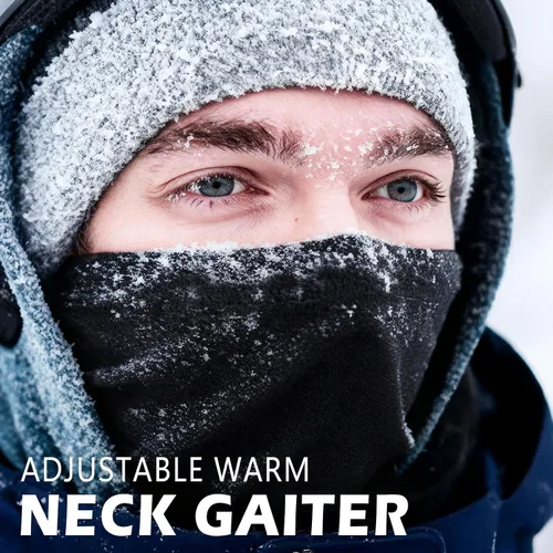 Vista 2 de HONGTEYA Polaina de cuello de invierno para hombres y mujeres, resistente al viento, máscara facial para clima frío, esquí, deportes al aire libre