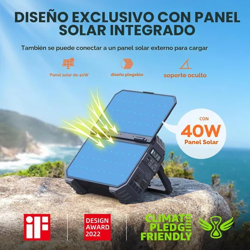 Vista 2 de BLAVOR Generador solar de 1600W, estación de energía 1024Wh con panel Azul marino