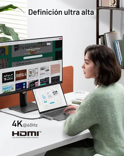 Vista 4 de Anker USB-C Hub for MacBook, 7-in-2 Mac Dock with 4K@60Hz HDMI