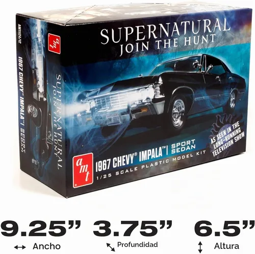 Vista 2 de AMT - Kit de modelo del 1967 Chevy Impala de 4 puertas Supernatural, escala 1:25