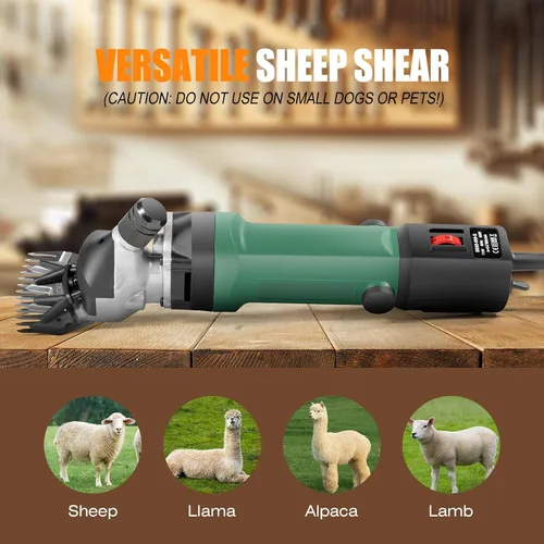 Vista 6 de TAKEKIT Tijeras de oveja, cortadoras de ovejas profesionales resistentes de 600 W, tijeras eléctricas de animales de 6 velocidades para alpacas