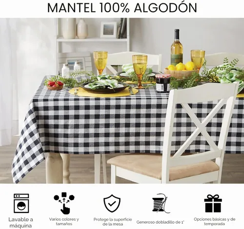 Vista 7 de DII - Mantel para mesa de comedor, estilo rústico, colección de manteles con rayas estilo francés, 60 x 84 pulgadas, color gris pardo/rojo