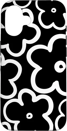 Vista 32 de Cute Flower Pattern Large Wildflower Black and White Floral Case for iPhone 17