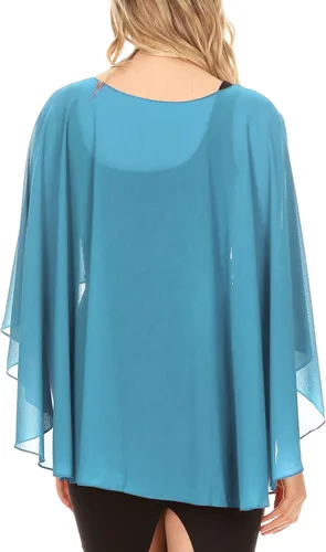Vista 2 de Sakkas Anya - Capa de gasa suave para mujer, para boda, dama de honor, novia, bolero