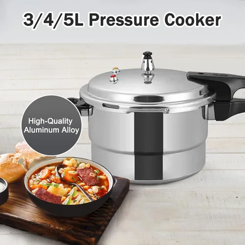 Vista 4 de Olla a presión de 7 cuartos de galón, olla a presión de aluminio compatible con cocina de gas e inducción, olla de cocción rápida, distribución