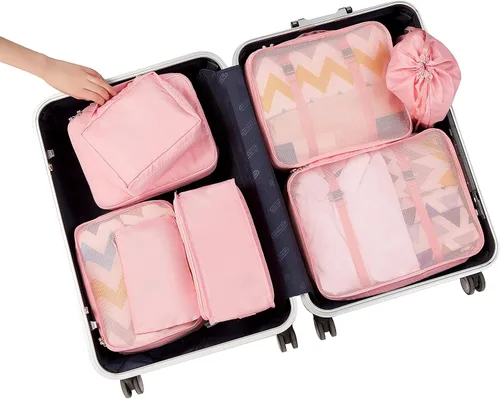 Vista 7 de BAGAIL - Conjunto de 7 u 8 bolsas y maletines organizadores de equipaje, ideales como accesorios de viaje
