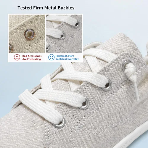 Vista 4 de STQ - Tenis sin cordones para mujer, cómodos zapatos casuales de lona