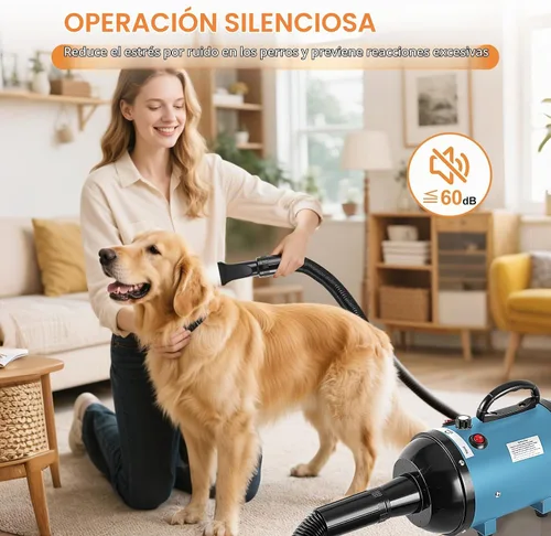 Vista 3 de NESTROAD Secador de perros para aseo de mascotas, secador de pelo de perro Azul cielo