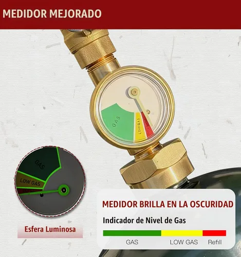 Vista 8 de CALPOSE Manguera adaptadora de repuesto de propano de 3 pies con medidor y válvula de control de encendido/apagado, manguera de recarga de propano