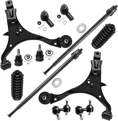 Vista 136 de Detroit Axle – 12 brazos de control superiores e inferiores delanteros con rótulas, barras de unión exteriores e interiores con topes, barras