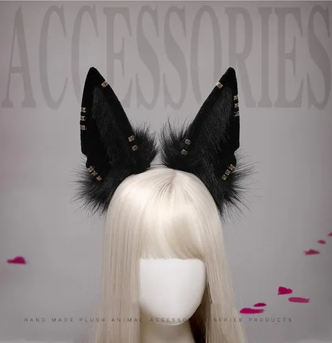 Vista 4 de Fxaelian Cosplay Animal Tail Fox Squirrel Cat Dog Wolf Tail and Ears Diadema Accesorio de disfraz