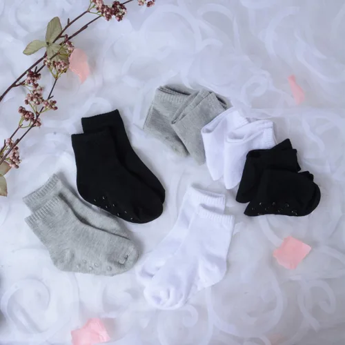 Vista 12 de Tenpluszero 12 pares de calcetines antideslizantes para niños pequeños con puños para bebés niños y niñas