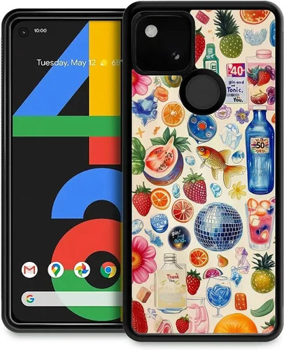 Vista 63 de Compatible con Google Pixel 4A 5G Mobile Case Creative Acrylic Panel trasero Silicona Protección Grip especialmente diseñado para Google Pixel 4A 5G
